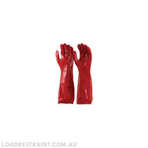 Red PVC Gaunltet gloves