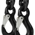 Black 8mm Vehicle Safety Chain Hook & Coupler Set, 4000kg Aggregate Trailer Mass